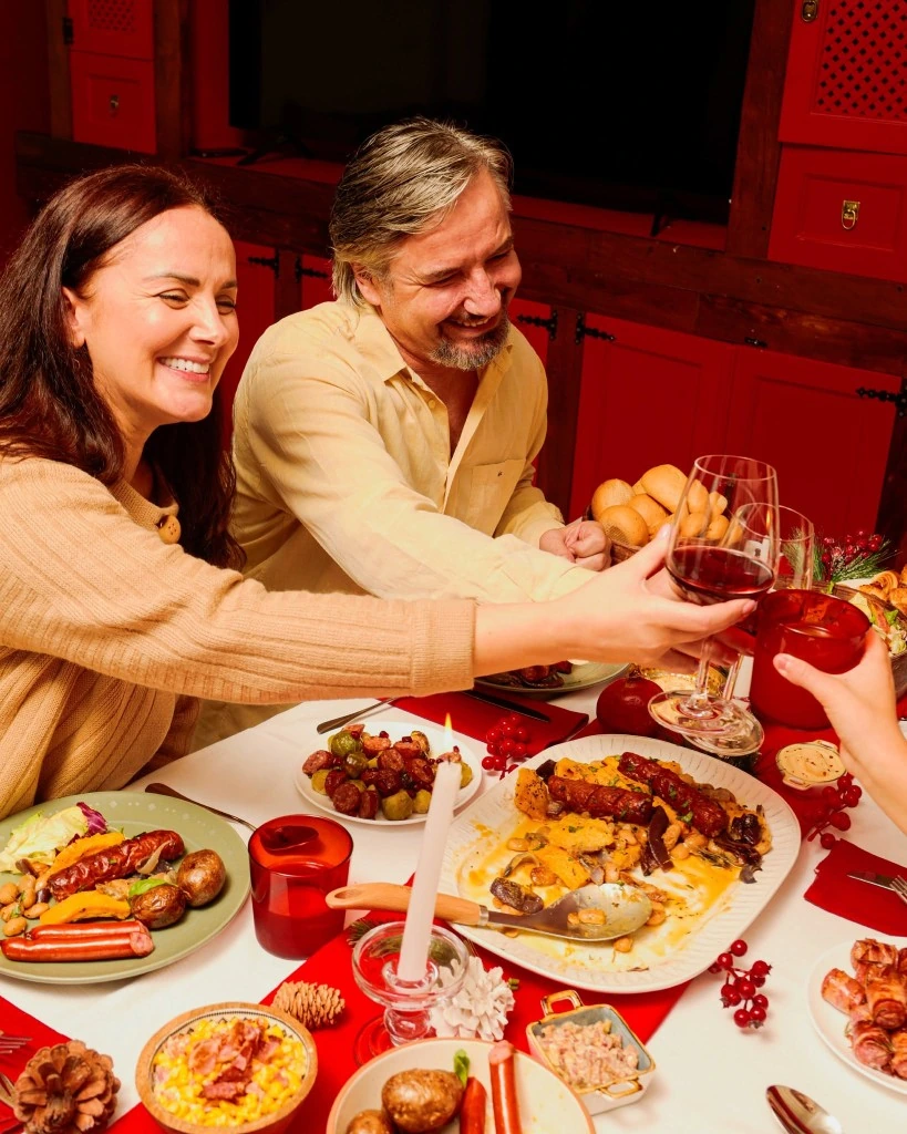 Family celebrating with HAKO at the dinner table