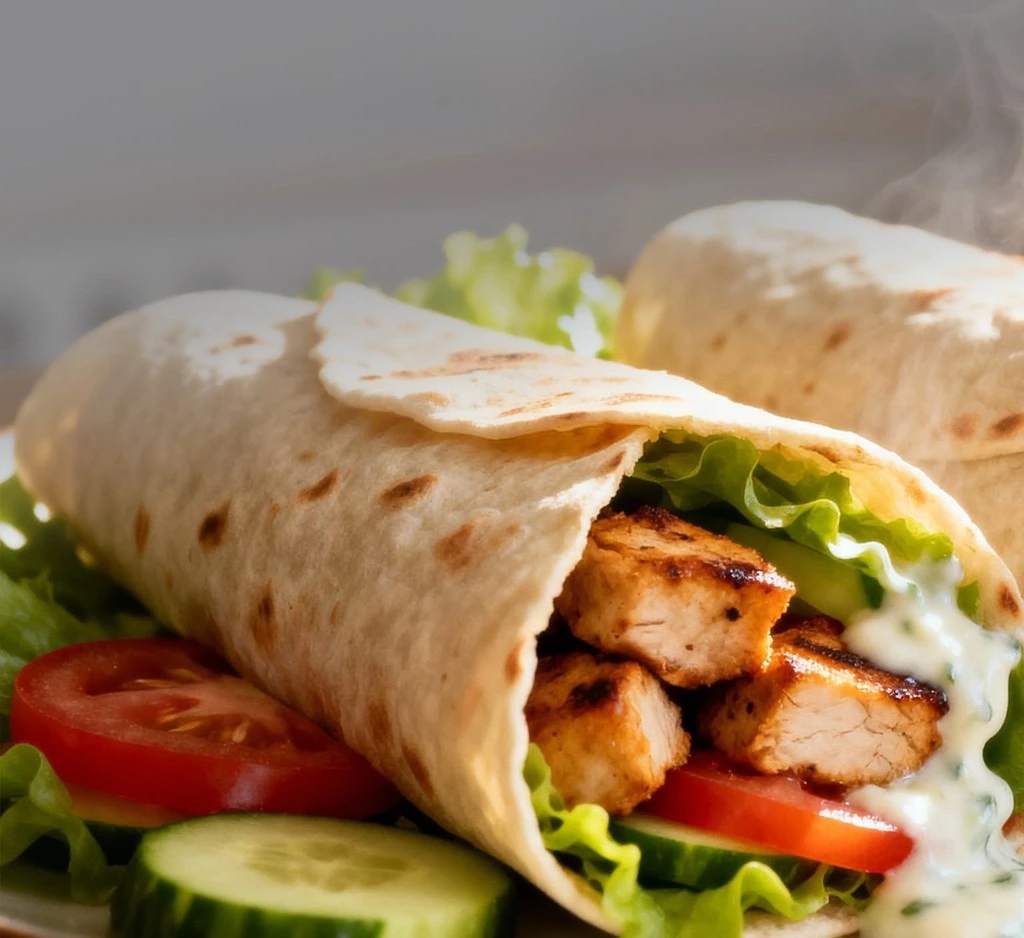 Keskinoglu grilled chicken wrap with fresh vegetables