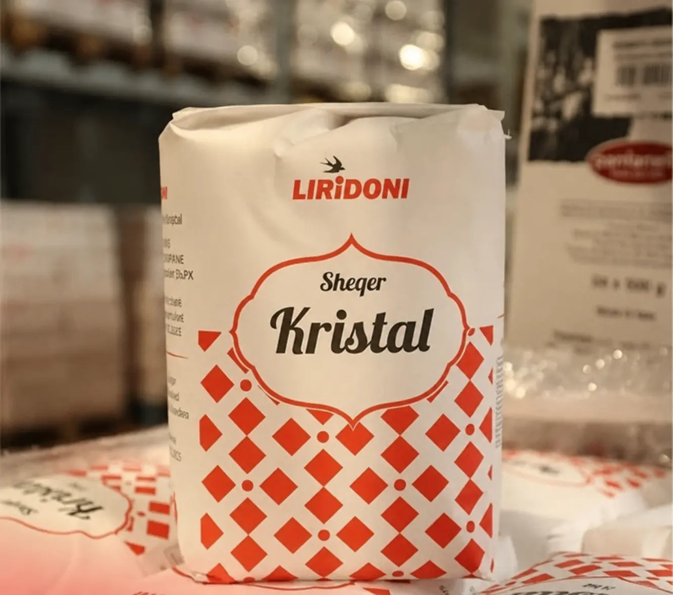 Kristal sugar pack on the store shelf