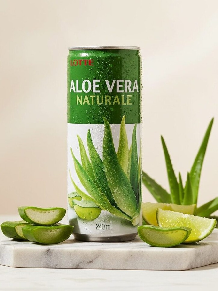 Lotte Aloe Vera Naturale drink can